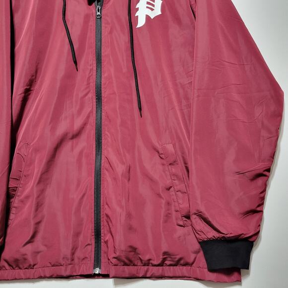 Primitive Men’s XL Bomber Varsity Jacket Maroon Skateboarding Hooded "Big P" - Picture 5 of 11